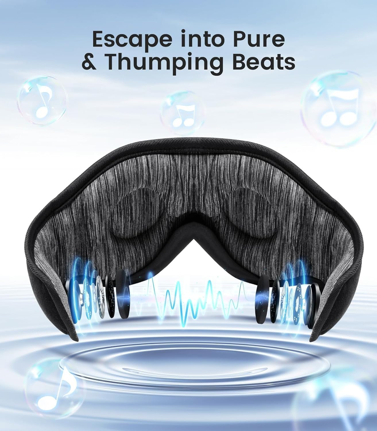 Bluetooth Sleep Mask,  Sleep Mask with Bluetooth Headphones, Sleeping Headphones for Side Sleepers Travel Yoga, Cool Tech Gadgets Unique Gift for Valentine'S Mother'S Day Birthday Christmas