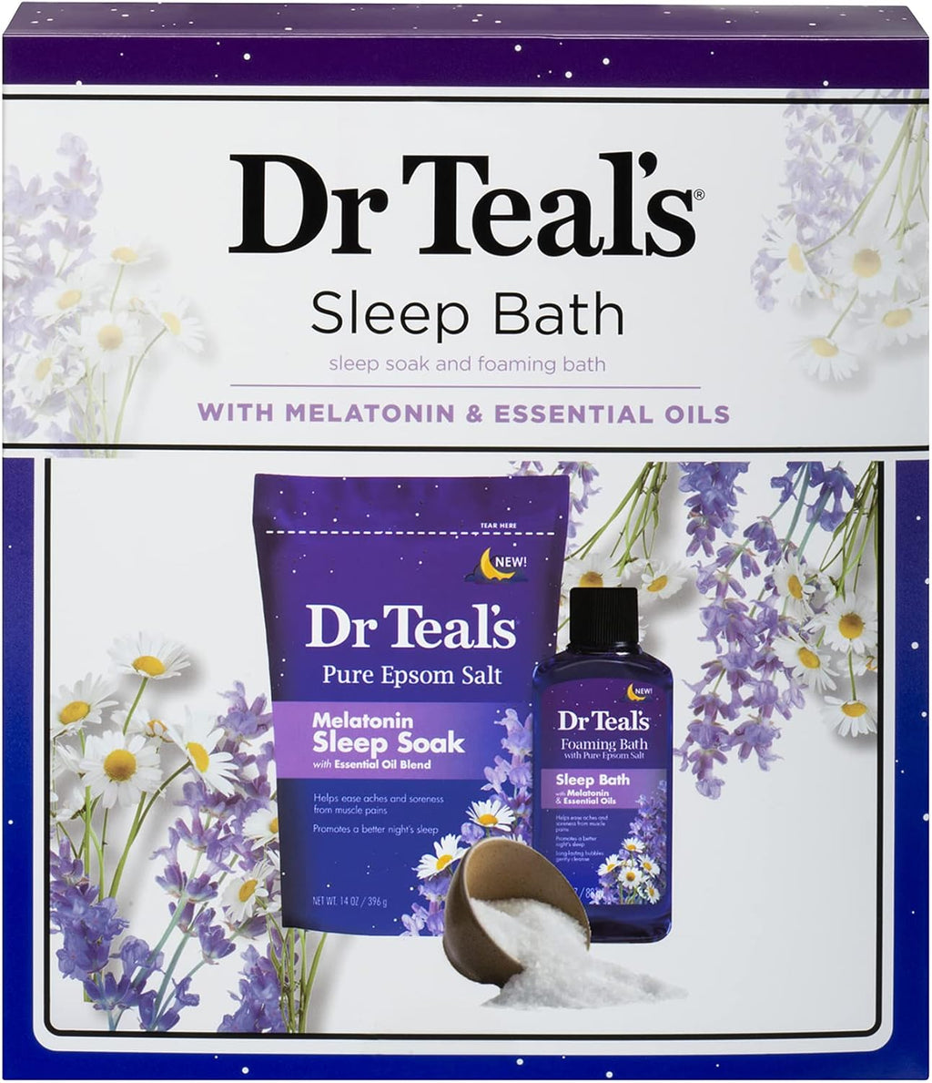 Melatonin Sleep Soak Epsom Salt Solution and Foaming Bath Gift Set