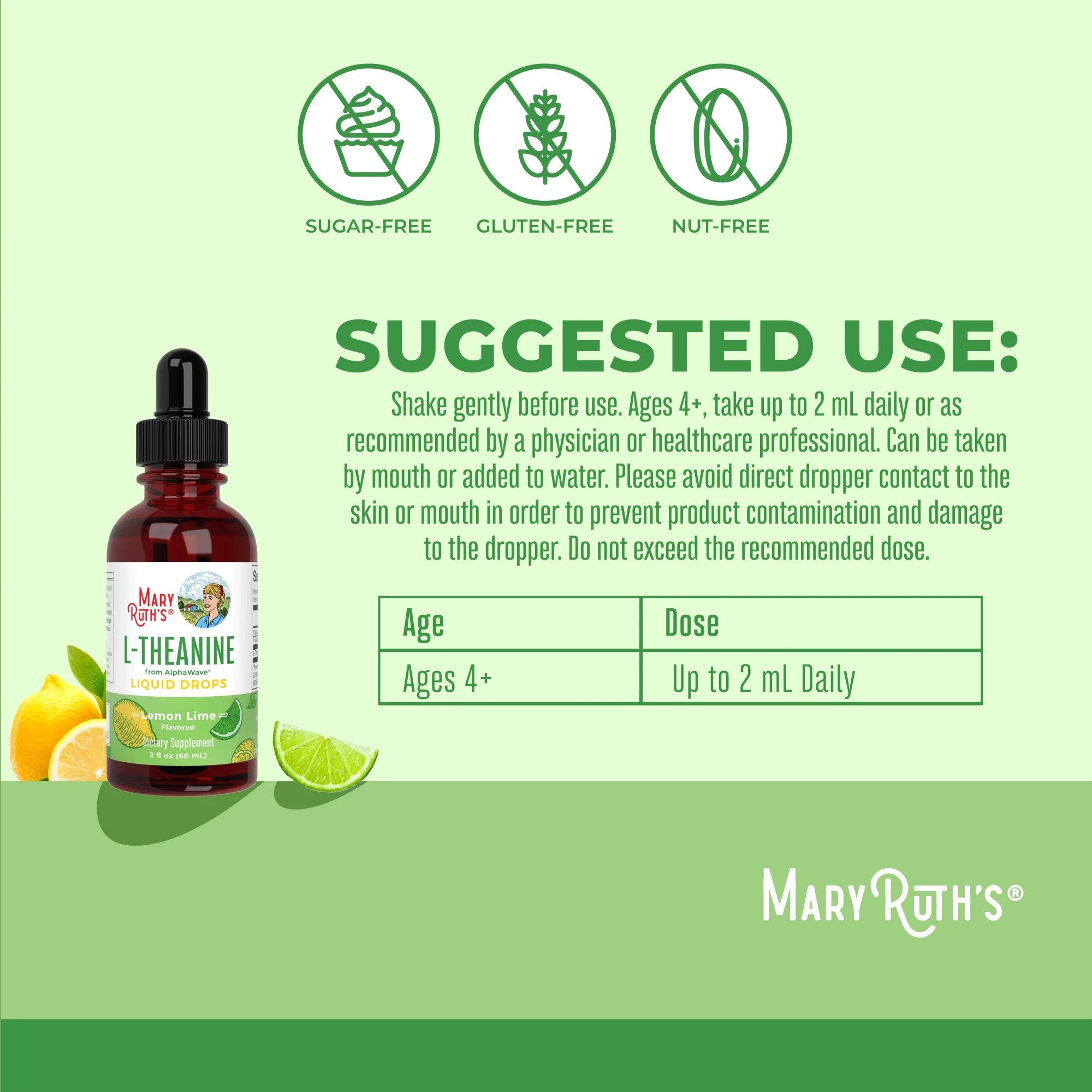 L-Theanine 200Mg Liquid Drops, Stress Relief Supplement, Vegan, 30 Servings