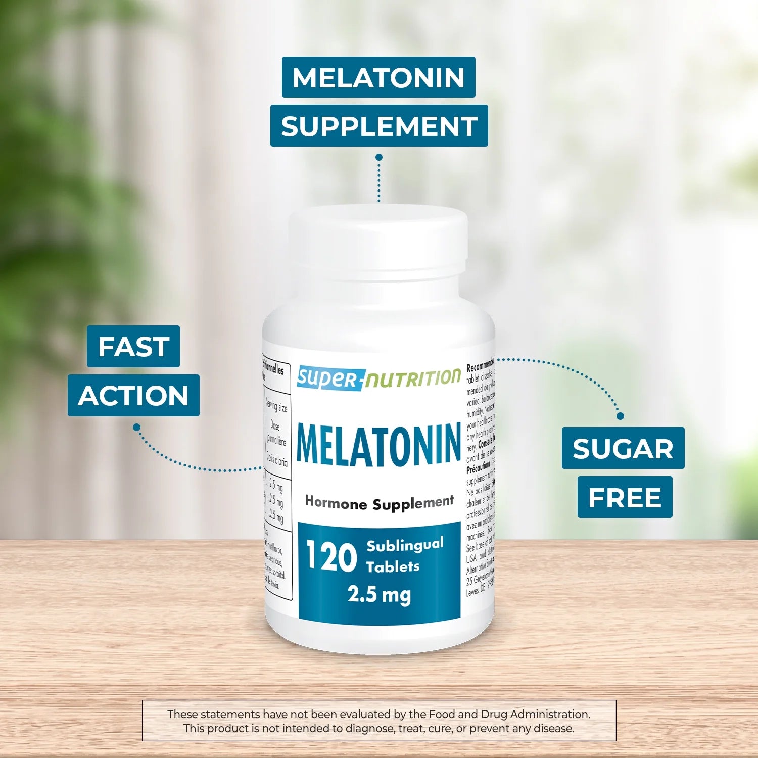 - Melatonin 2.5 Mg - Fast Acting - Sleep Aid - Dietary Supplement | Clean Label - Non-Gmo & Gluten Free - 120 Sublingual Tablets