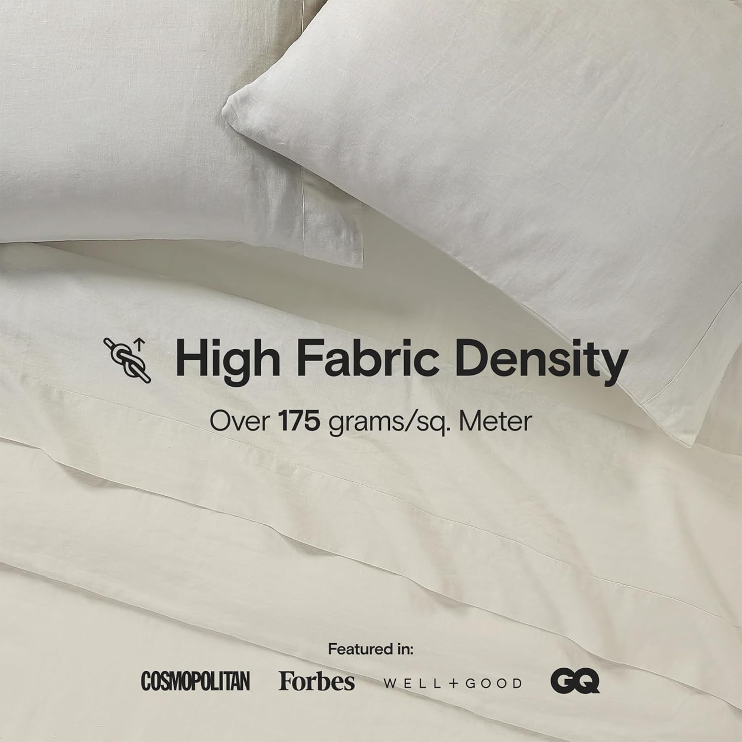 Stone Washed Organic French Linen Bed Sheet Set, GOTS Certified Organic, Best Cooling Linen Sheet Award by Sleep Foundation, 3 Piece - 2 Pillowcases and 1 Fitted Sheet (Fog, Cal King)