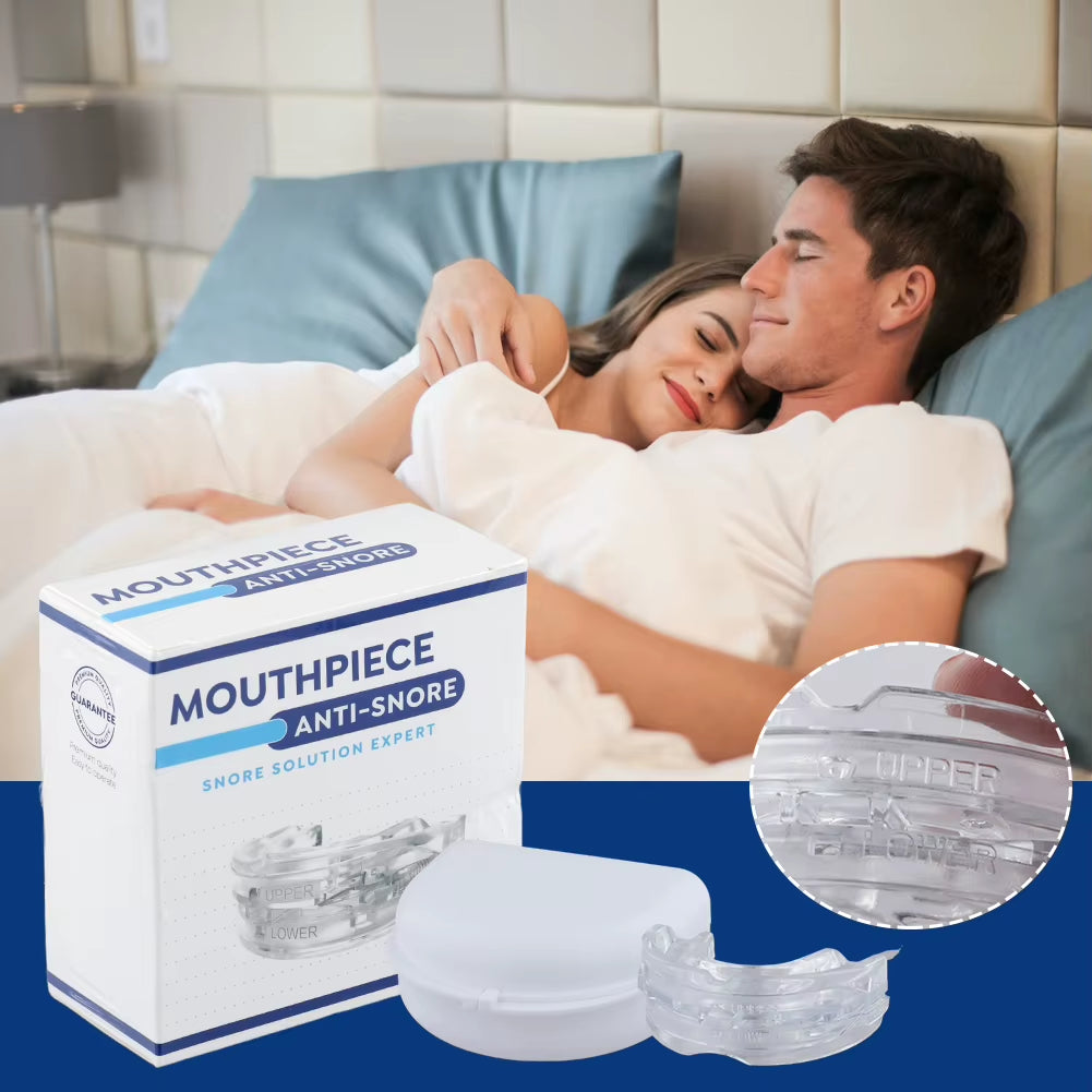 Portable anti Snore Mouth Guard with Storage Box Teeth Grinding Splint Snoring Reduction Improve Sleep Quality
