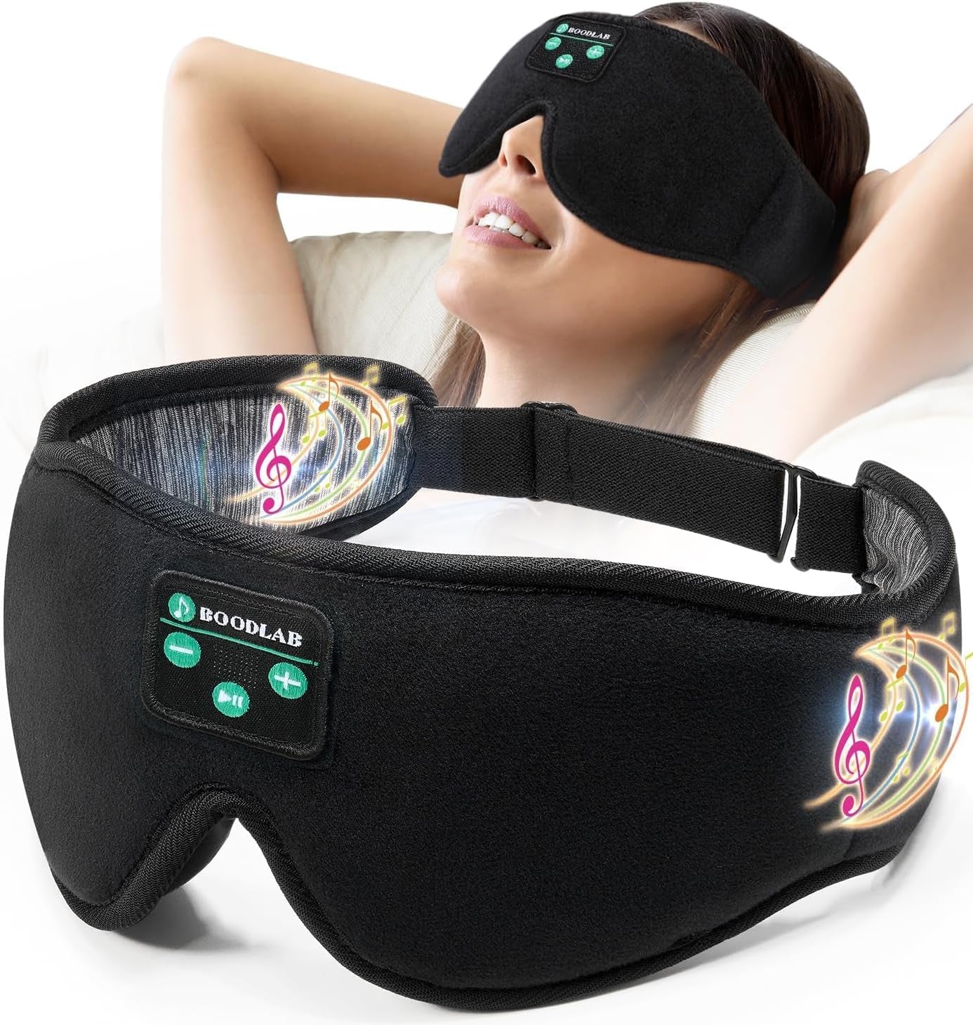 Bluetooth Sleep Mask,  Sleep Mask with Bluetooth Headphones, Sleeping Headphones for Side Sleepers Travel Yoga, Cool Tech Gadgets Unique Gift for Valentine'S Mother'S Day Birthday Christmas