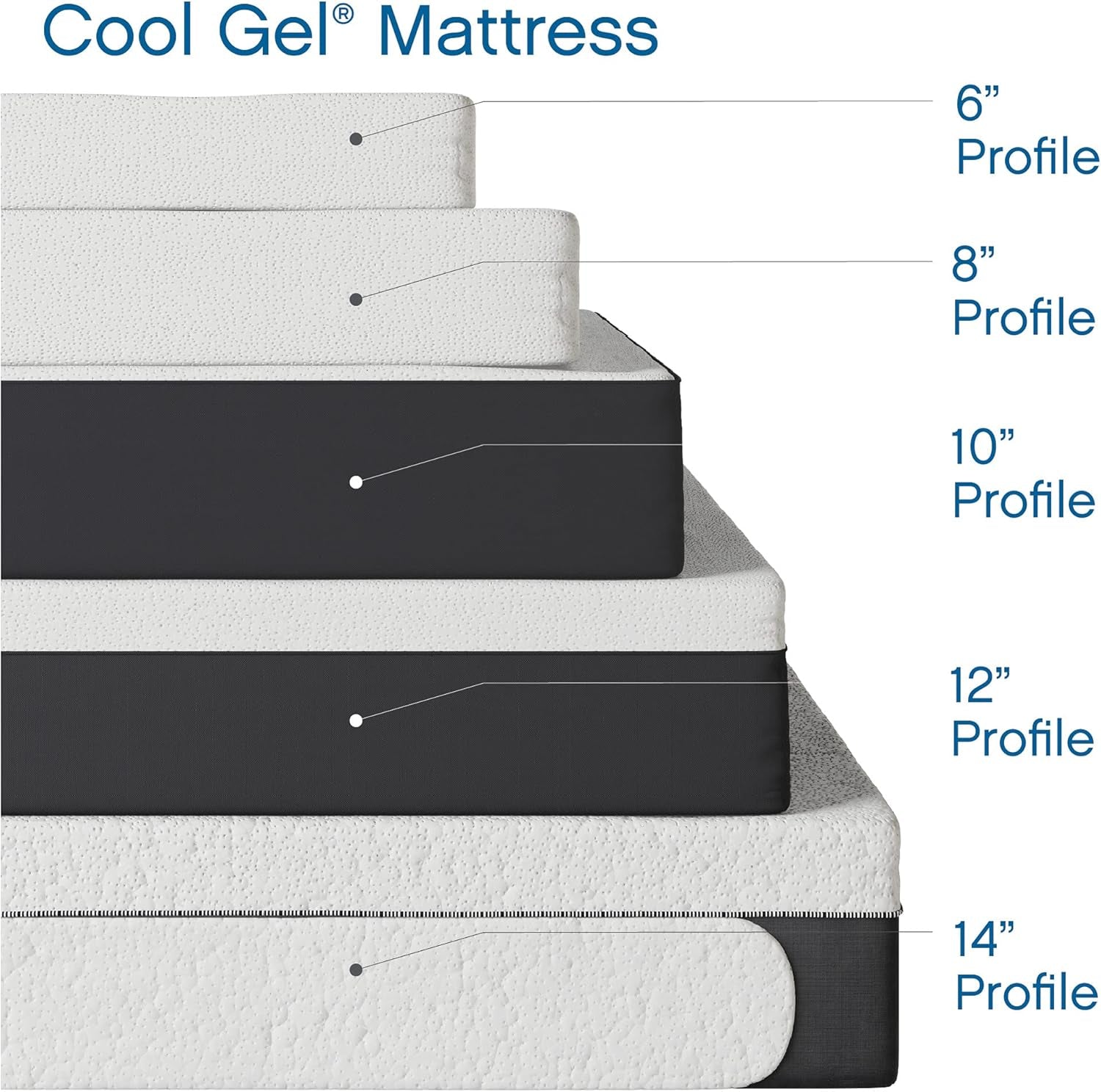 8 Inch King Mattress Memory Foam Medium Firm, King Size Memory Foam Mattress Cooling, Made in the USA, 8" Depth with Pressure Relief, Certipur-Us Certified No Fiberglass, Coolgel Bed