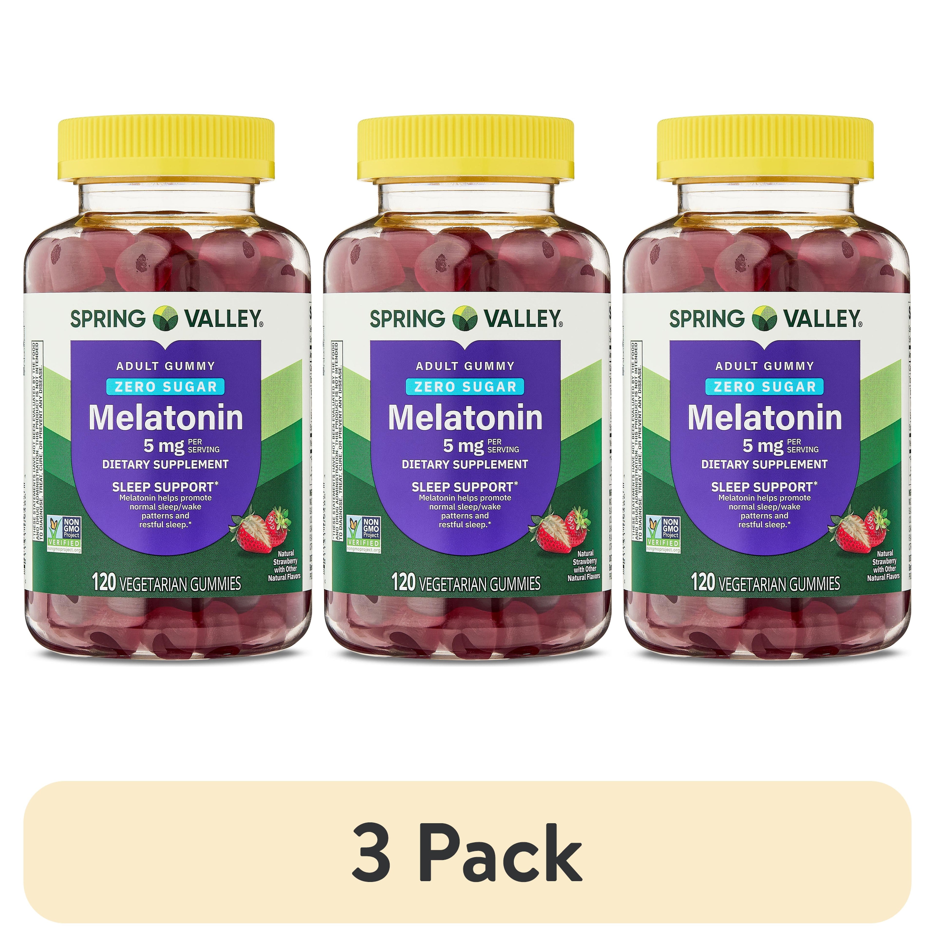 (3 Pack)  Zero Sugar Melatonin Sleep Support Dietary Supplement Gummies, 5 Mg, 120 Count