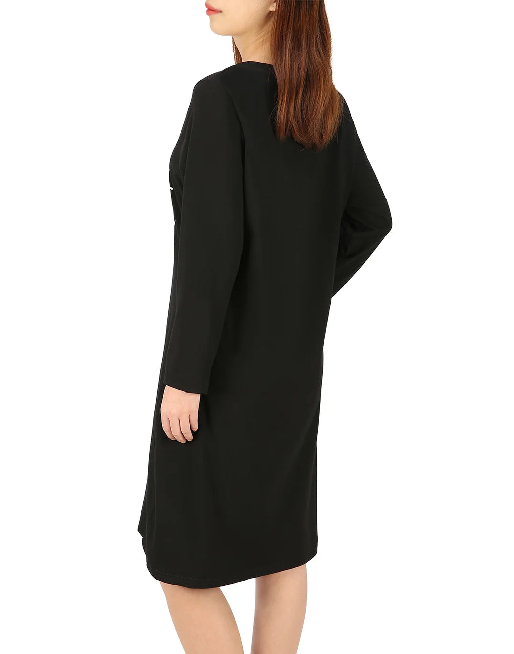 Womens Sleepwear Cotton Nightgowns Long Sleeve Sleepshirt Print Night Shirt (Need Sleep, S/M)