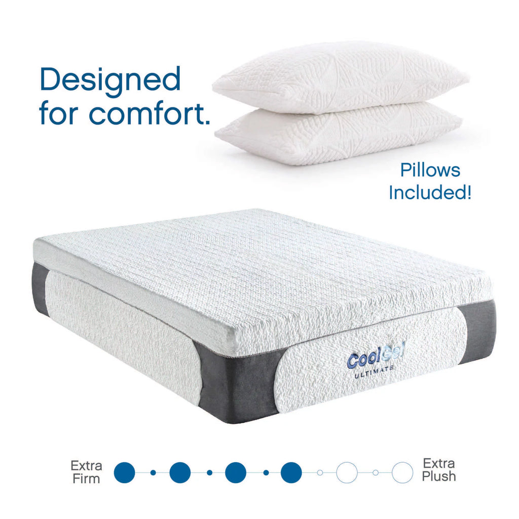 14" Twin Medium Tight Top Gel Memory Foam Mattress with Bonus Pillow