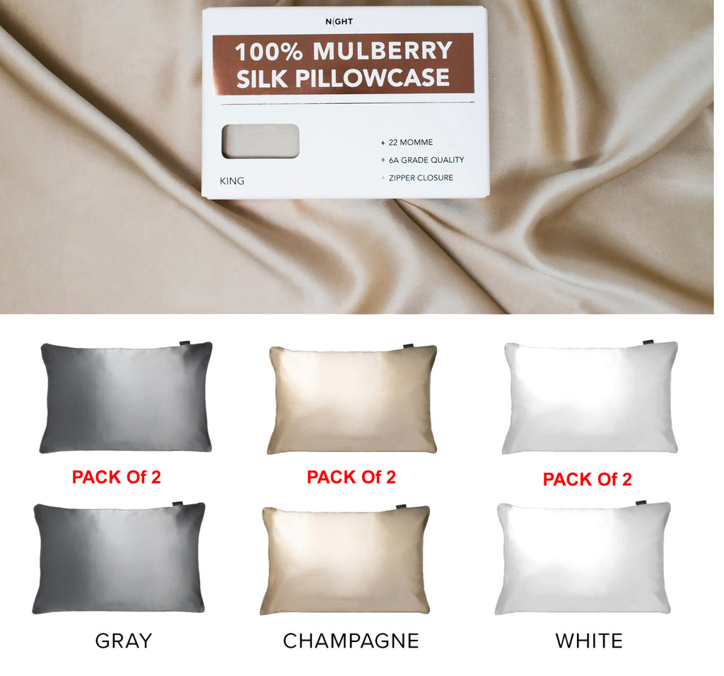 100% Mulberry Silk Pillowcase Christmas Gifts for Hair and Skin with Zipper