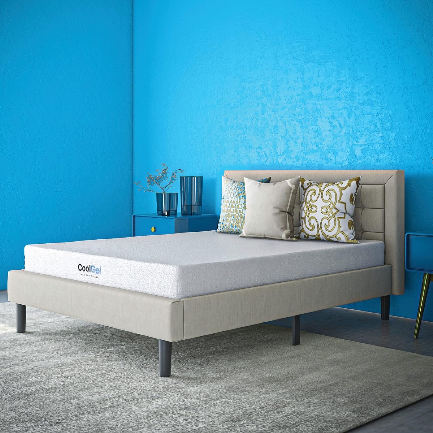 8 Inch King Mattress Memory Foam Medium Firm, King Size Memory Foam Mattress Cooling, Made in the USA, 8" Depth with Pressure Relief, Certipur-Us Certified No Fiberglass, Coolgel Bed