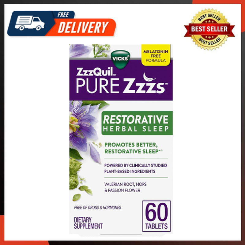 PURE Zzzs Restorative Herbal Sleep Tablets Free of and Hormones