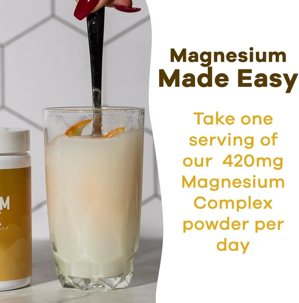 Magnesium Complex Powder with Magnesium Glycinate & Citrate, Honey Citrus Flavor, 60 Servings