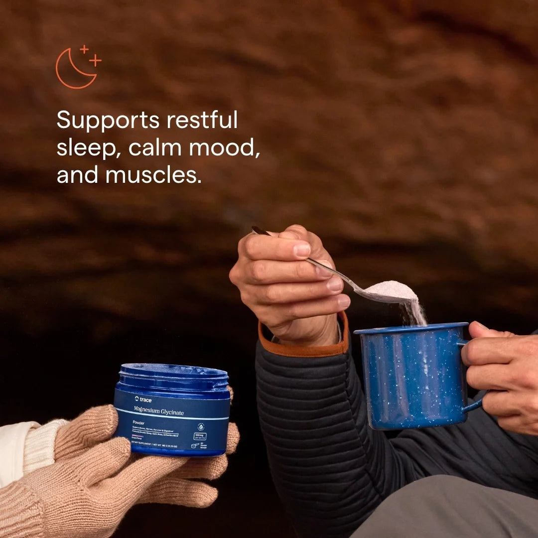 Minerals Magnesium Glycinate Powder - Daily Magnesium Powder for Sleep Support - Calming Bedtime Drink - Natural & Gentle - Grape - 180G (60 Servings)