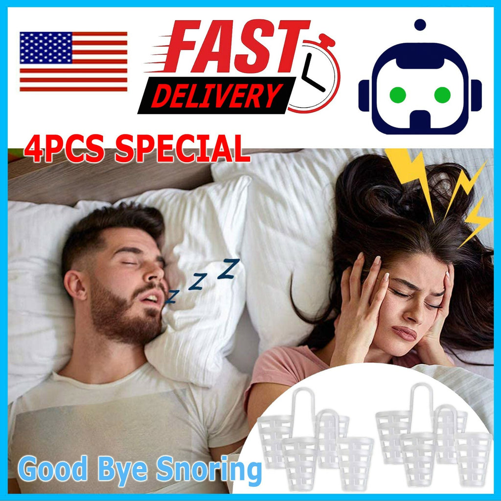 4PCS anti Snore Nose Clip Stop Snoring Stopper Device Sleep Aids Cones Vent