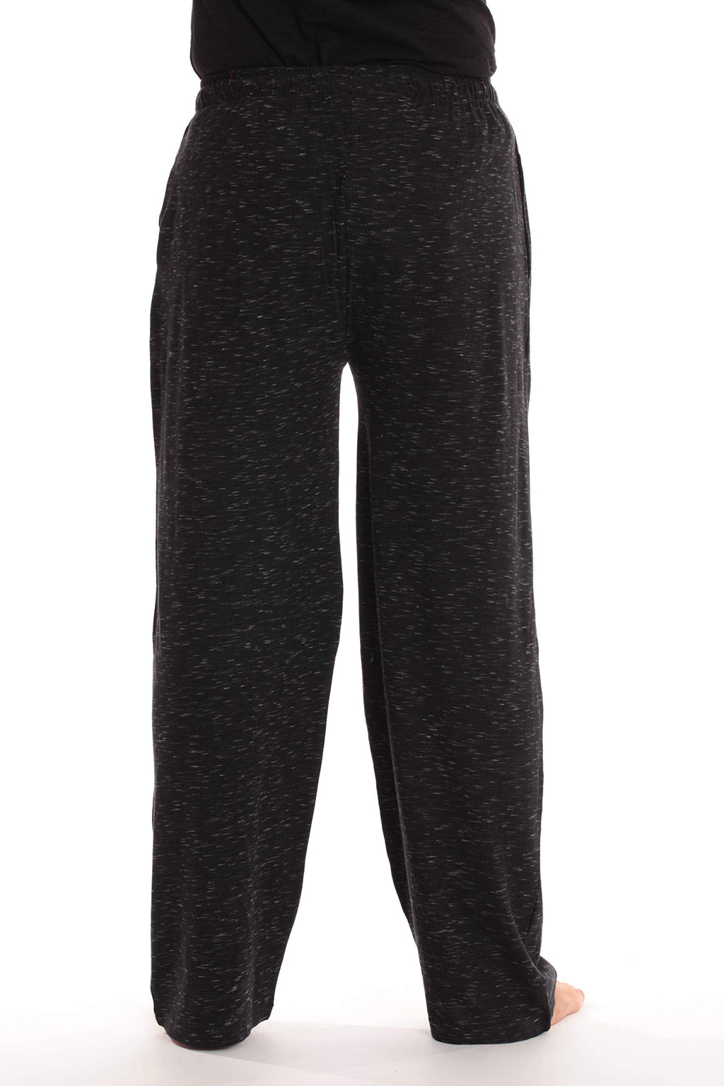 Mens Pajama Pant – Jersey Knit Sleep Pant (Black Marled, X-Large)