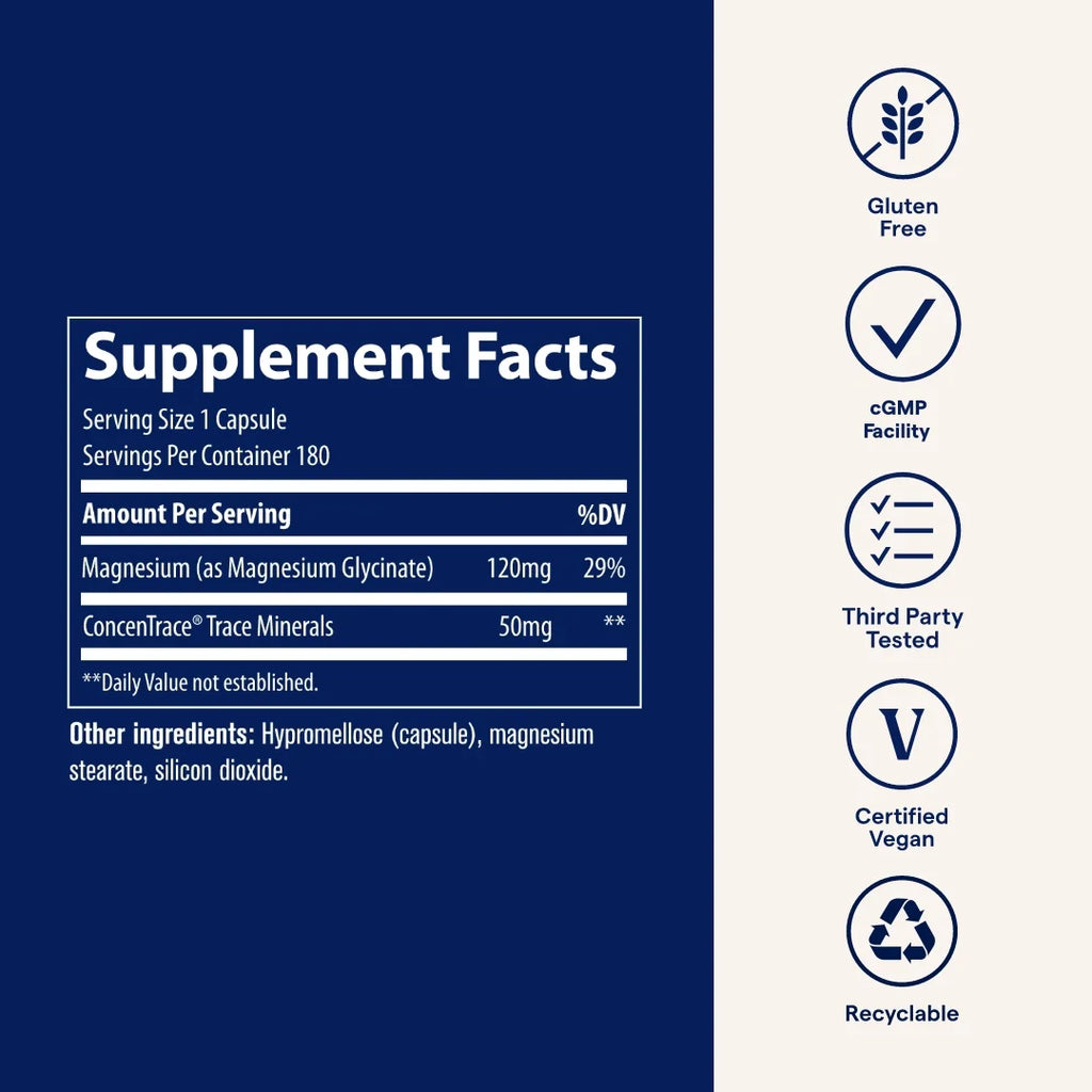 Minerals Magnesium Glycinate - Gentle Magnesium Glycinate Supplement for Healthy Sleep & Relaxation Support - Healthy Mind & Energy - Vegan - Gluten-Free - 180 Count (180 Servings)