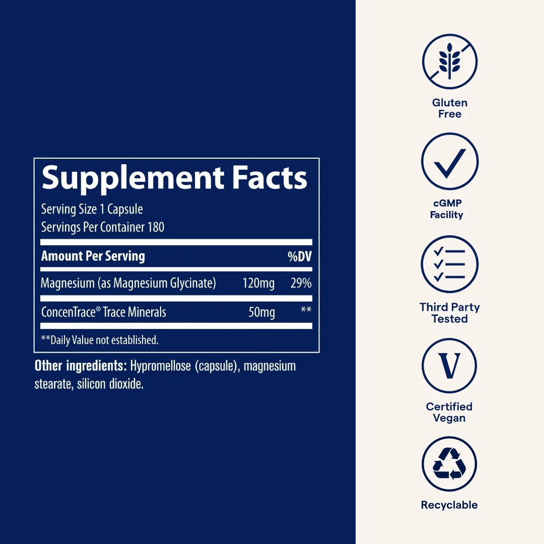 Minerals Magnesium Glycinate - Gentle Magnesium Glycinate Supplement for Healthy Sleep & Relaxation Support - Healthy Mind & Energy - Vegan - Gluten-Free - 180 Count (180 Servings)