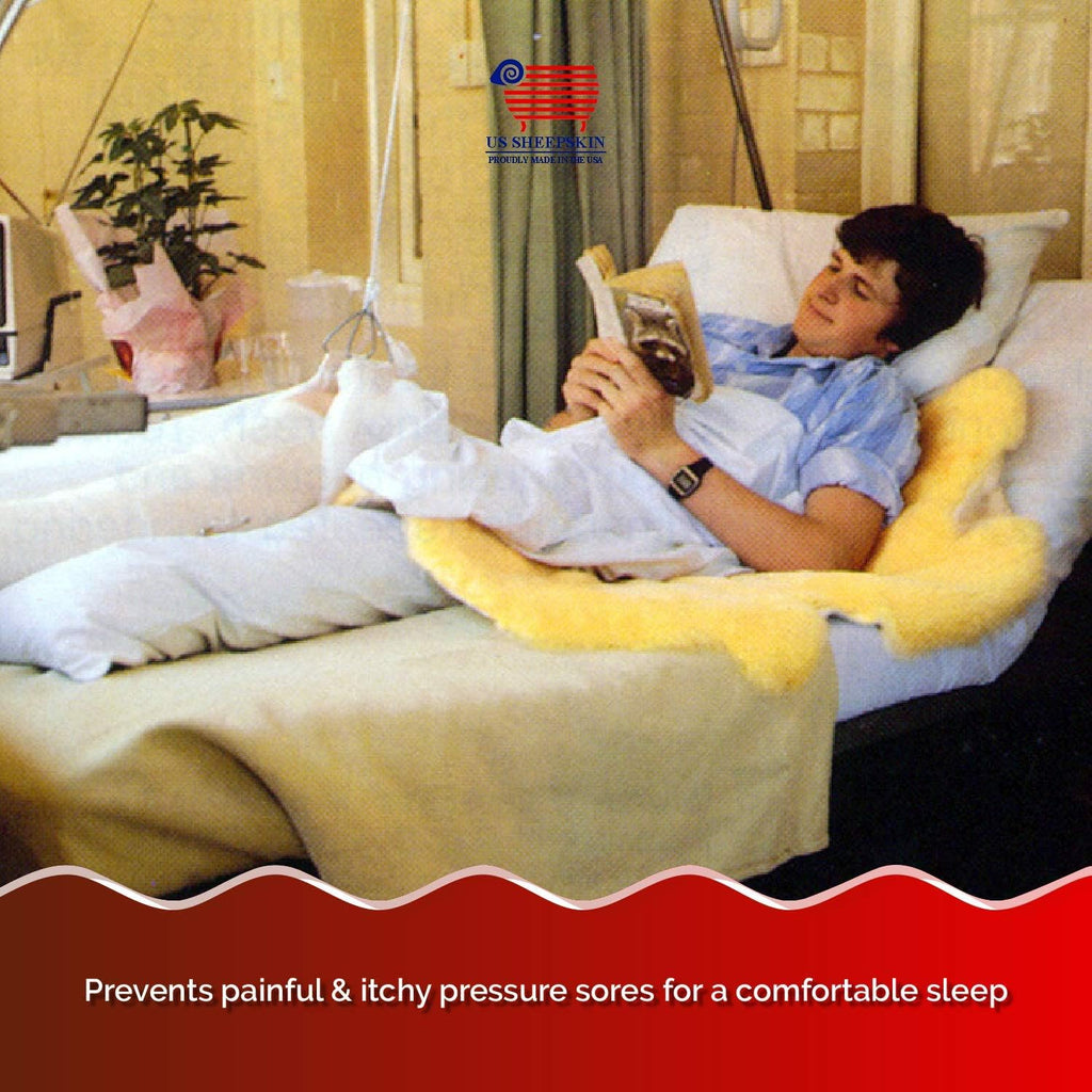 Medical Sheepskin Pelt Pads for Bedsores and Pressure Sores, Large Size (38” X 24” X 1”)