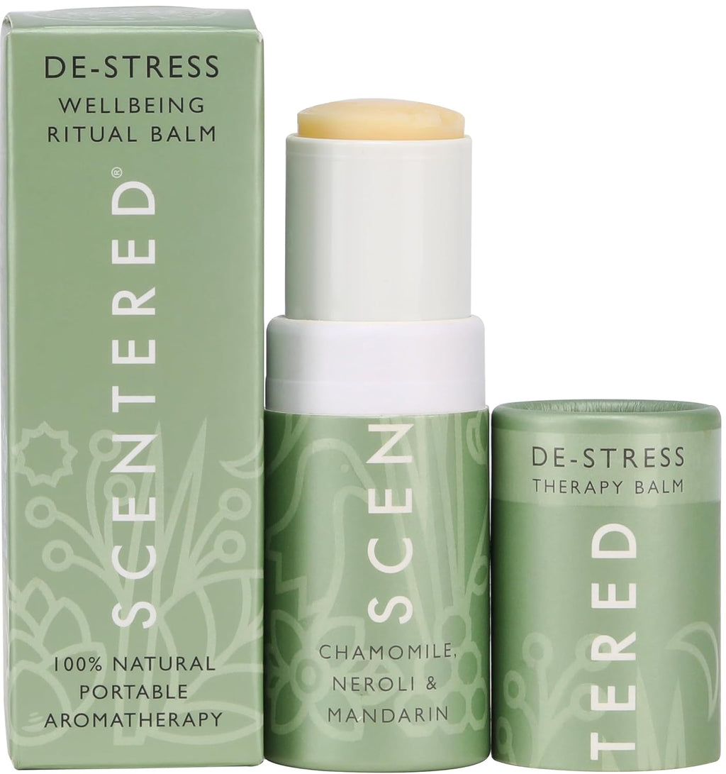 De-Stress Balm – Aromatherapy Stress Stick with Chamomile & Rosemary – Natural Self-Care Essential Oil Roll on – Relaxation Gift for Stress Relief