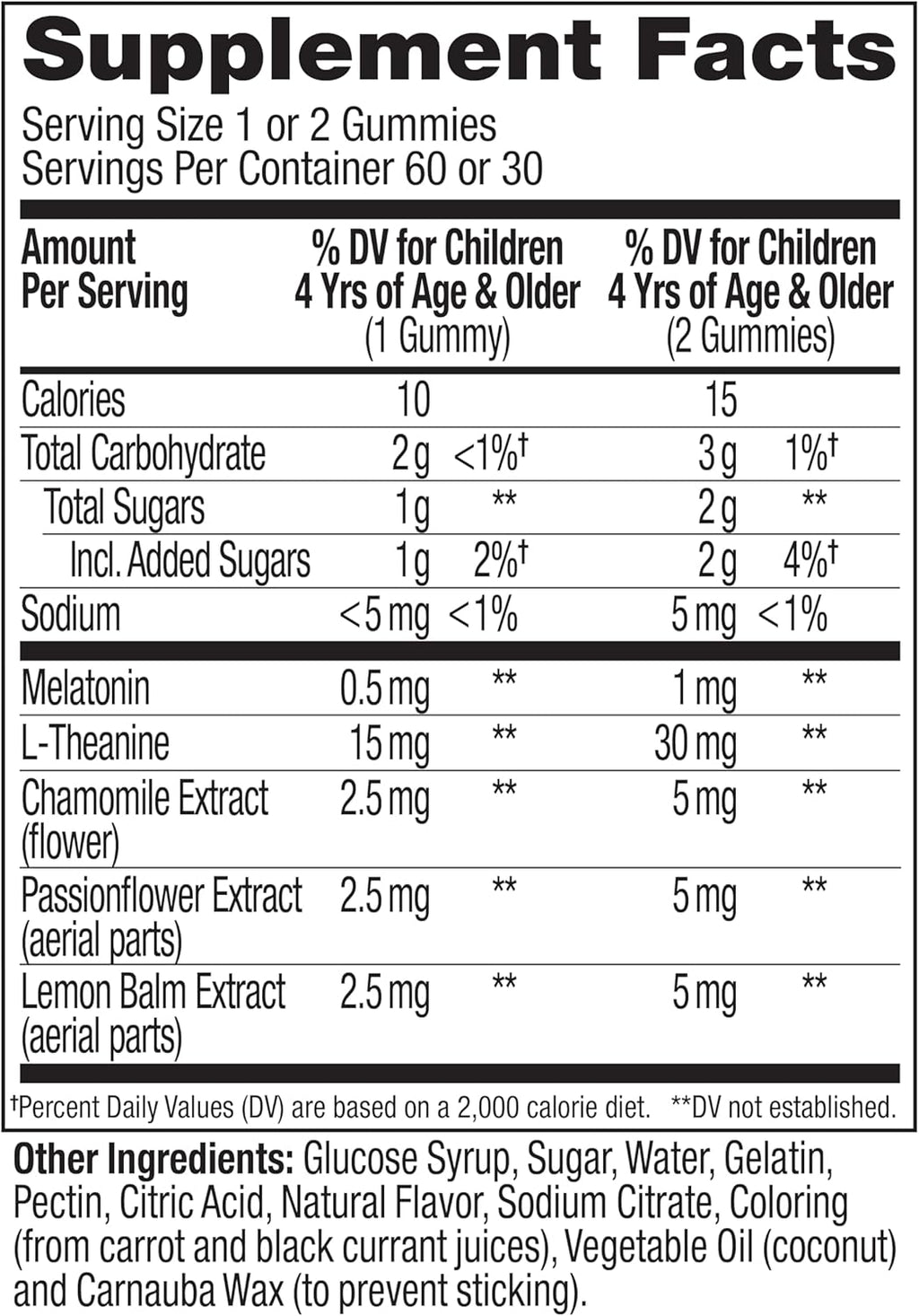 Kids Sleep Gummy, 0.5Mg Melatonin, L Theanine, Chamomile, and Lemon Balm, Childrens Chewable Supplement, Occasional Sleep Support, Raspberry - 60 Count