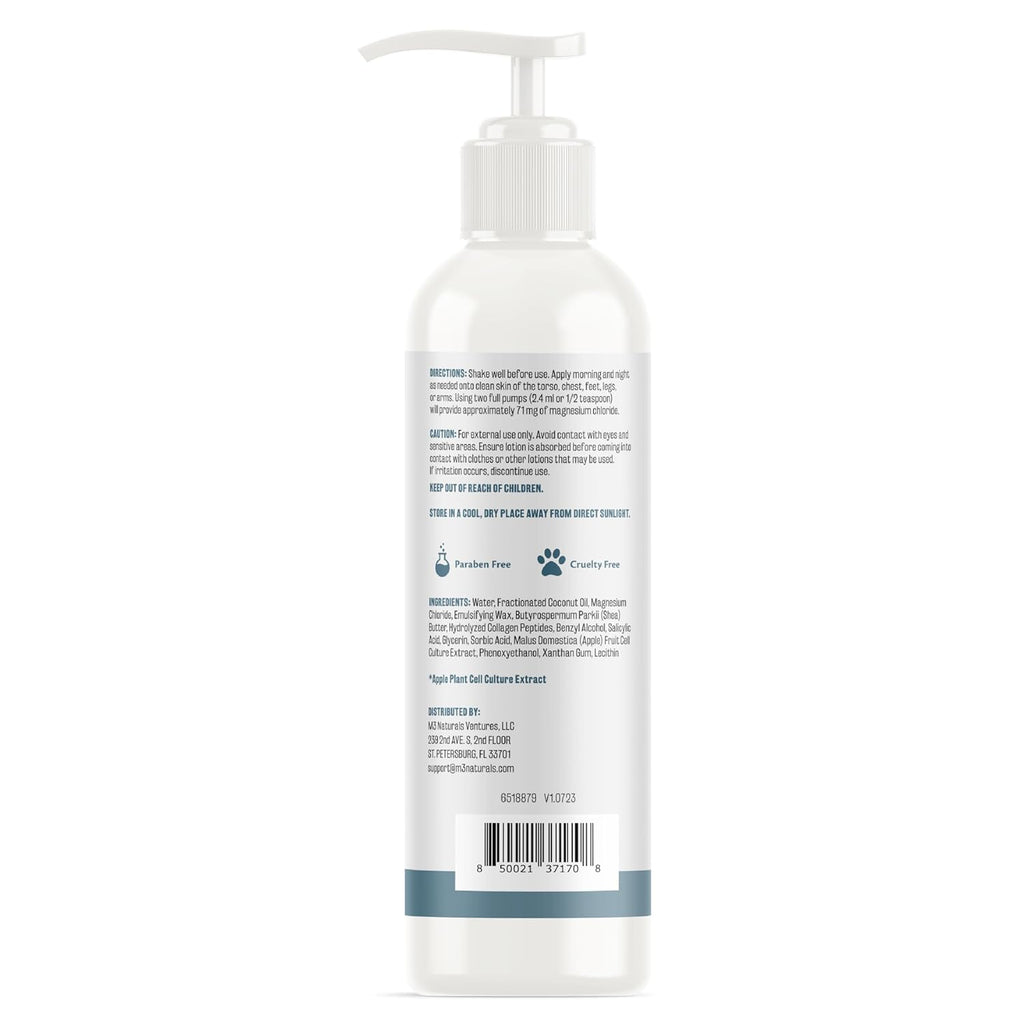 Unscented Magnesium Lotion for Sleep & Leg Cramps, Suitable for Sensitive Skin, Helps with Muscle Relaxation, Soothes Tired Legs & Foot Aches and Supports Restful Nights, 8 Fl Oz