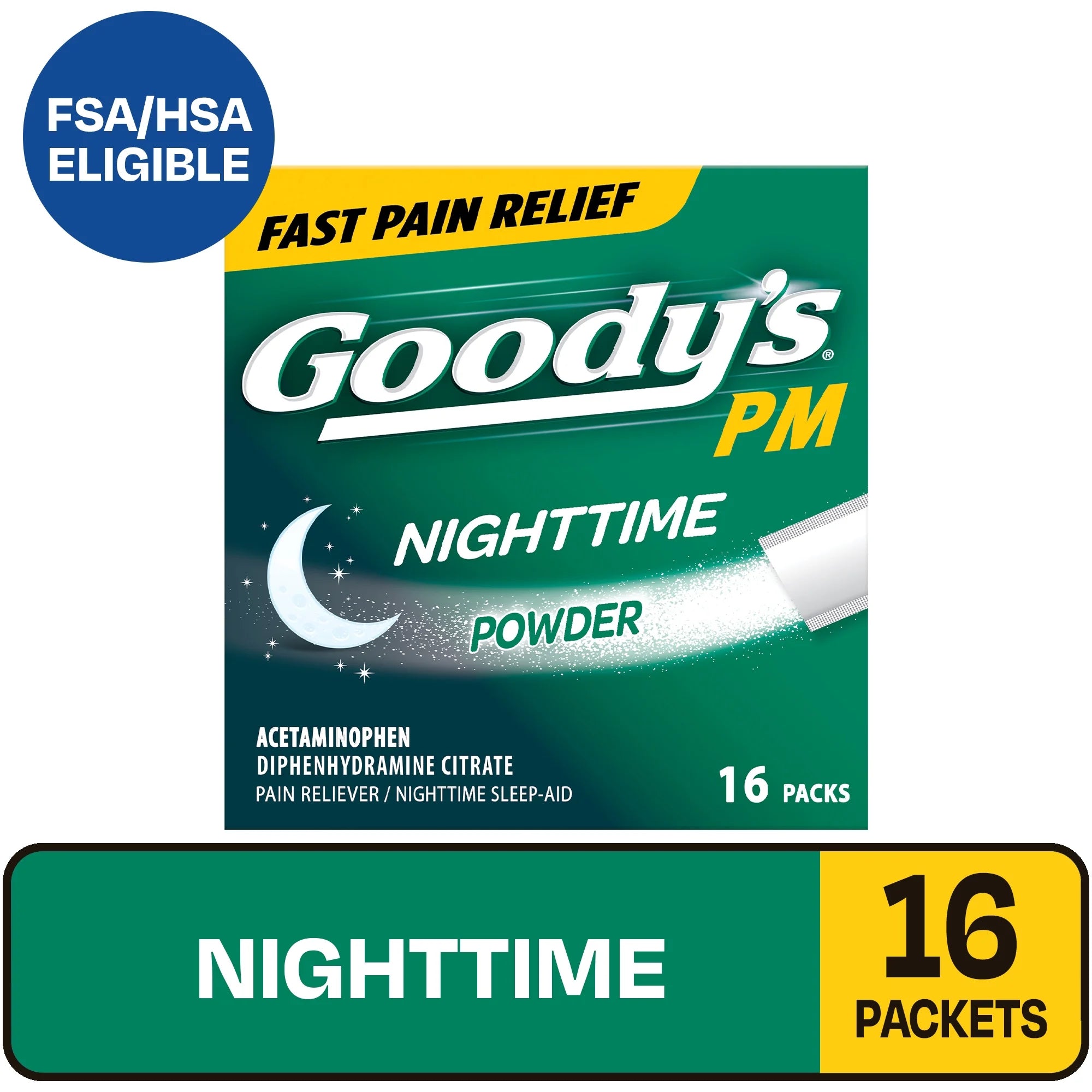 (2 Pack)  PM for Pain with Sleeplessness Nighttime Powder, Sleep Support, 16 Powder Sticks
