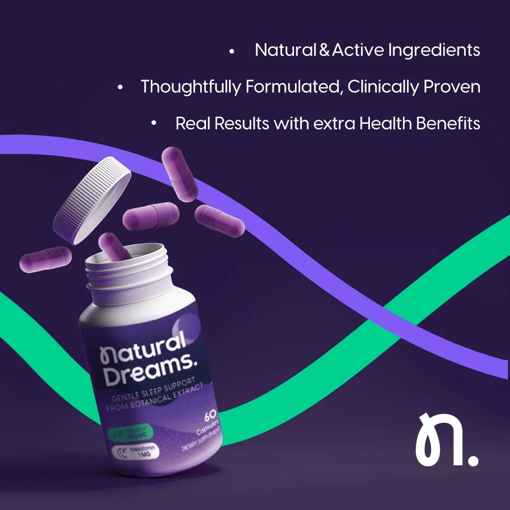 Natural Dreams - Natural Sleep Aid, Non-Habit Forming Sleep Supplement W/ Valerian Root Extract, Melatonin, & Maizinol, 30 Ct