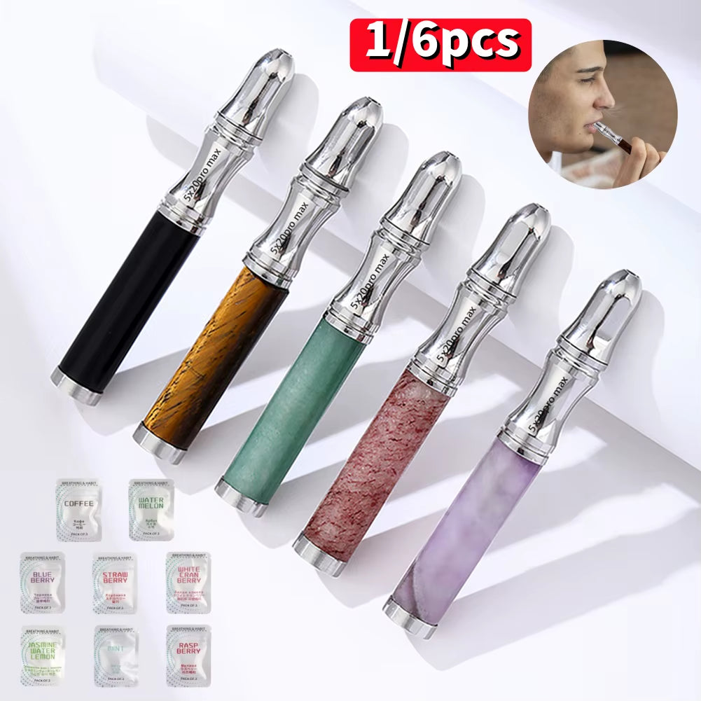 6Pcs Quit Smoking Smokeless Preferred Infused Essential Oil Flavors Anxiety Relief Aromatherapy Artifact Device Replace Stick