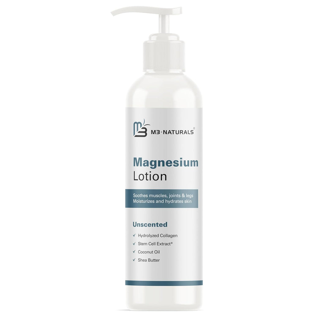 Unscented Magnesium Lotion for Sleep & Leg Cramps, Suitable for Sensitive Skin, Helps with Muscle Relaxation, Soothes Tired Legs & Foot Aches and Supports Restful Nights, 8 Fl Oz