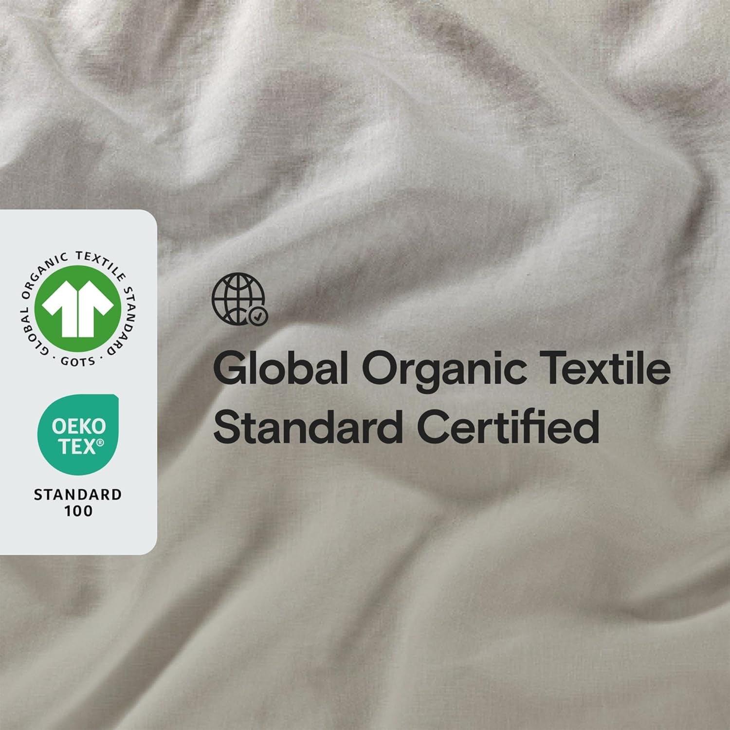 Stone Washed Organic French Linen Bed Sheet Set, GOTS Certified Organic, Best Cooling Linen Sheet Award by Sleep Foundation, 3 Piece - 2 Pillowcases and 1 Fitted Sheet (Fog, Cal King)