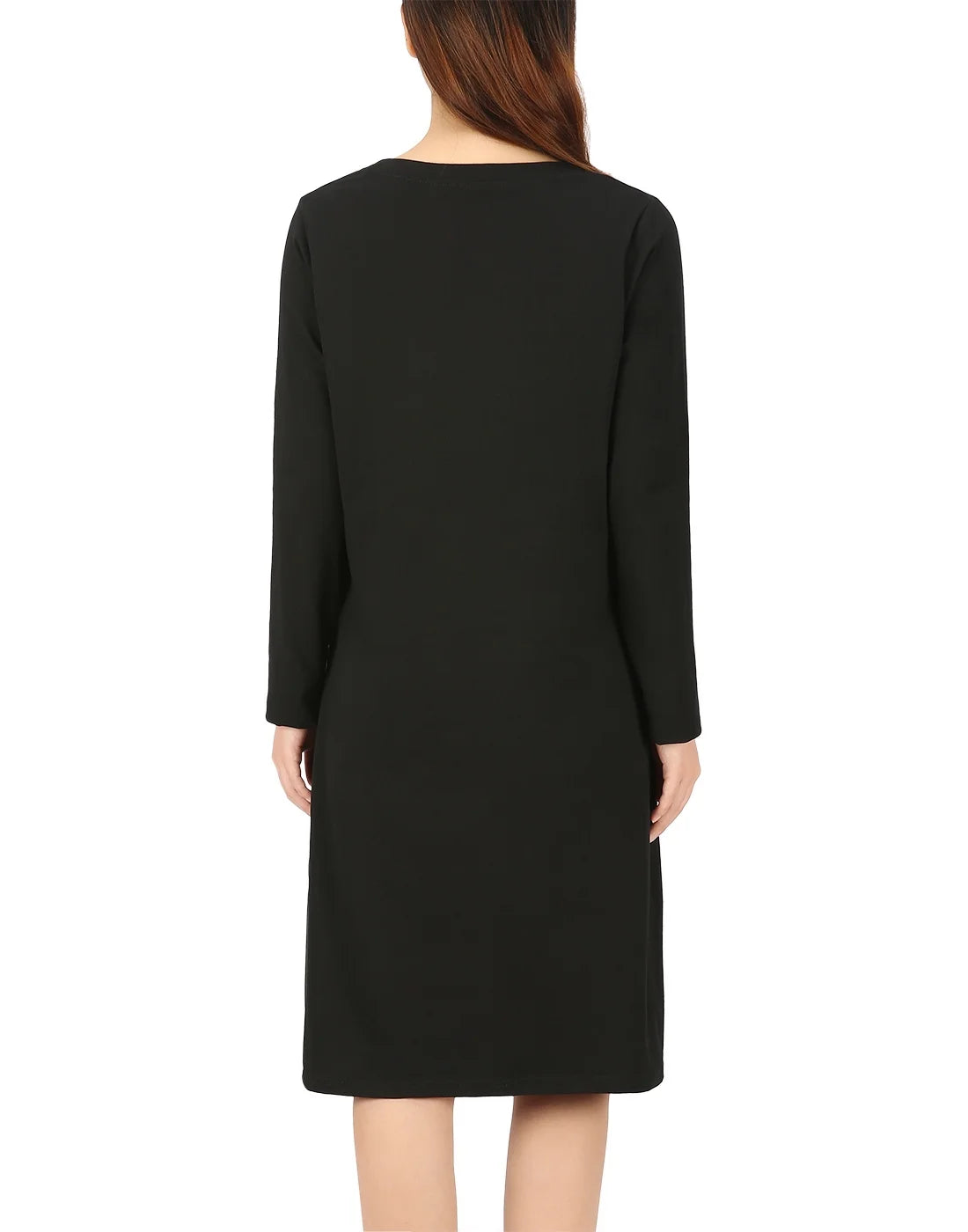 Womens Sleepwear Cotton Nightgowns Long Sleeve Sleepshirt Print Night Shirt (Need Sleep, S/M)