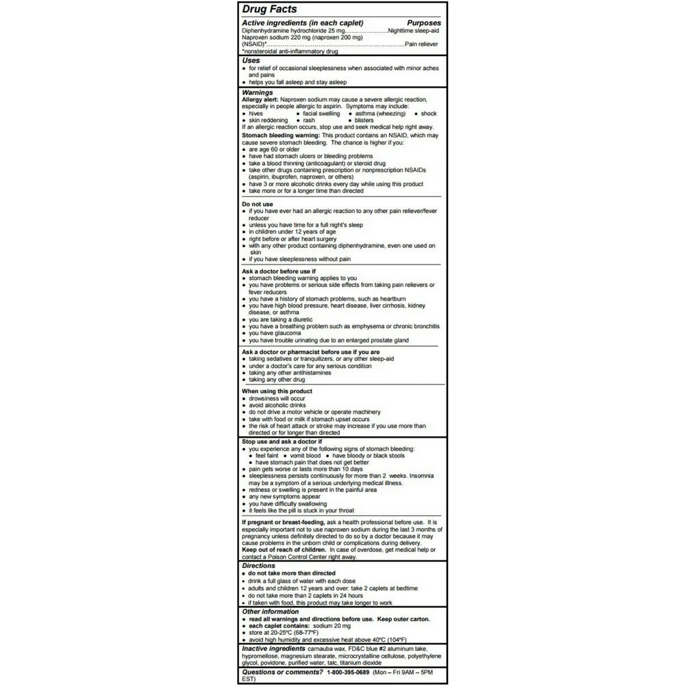 PM Pain Reliever Nighttime Sleep-Aid, Soft Grip Cap, 80 Ct, 2-Pack