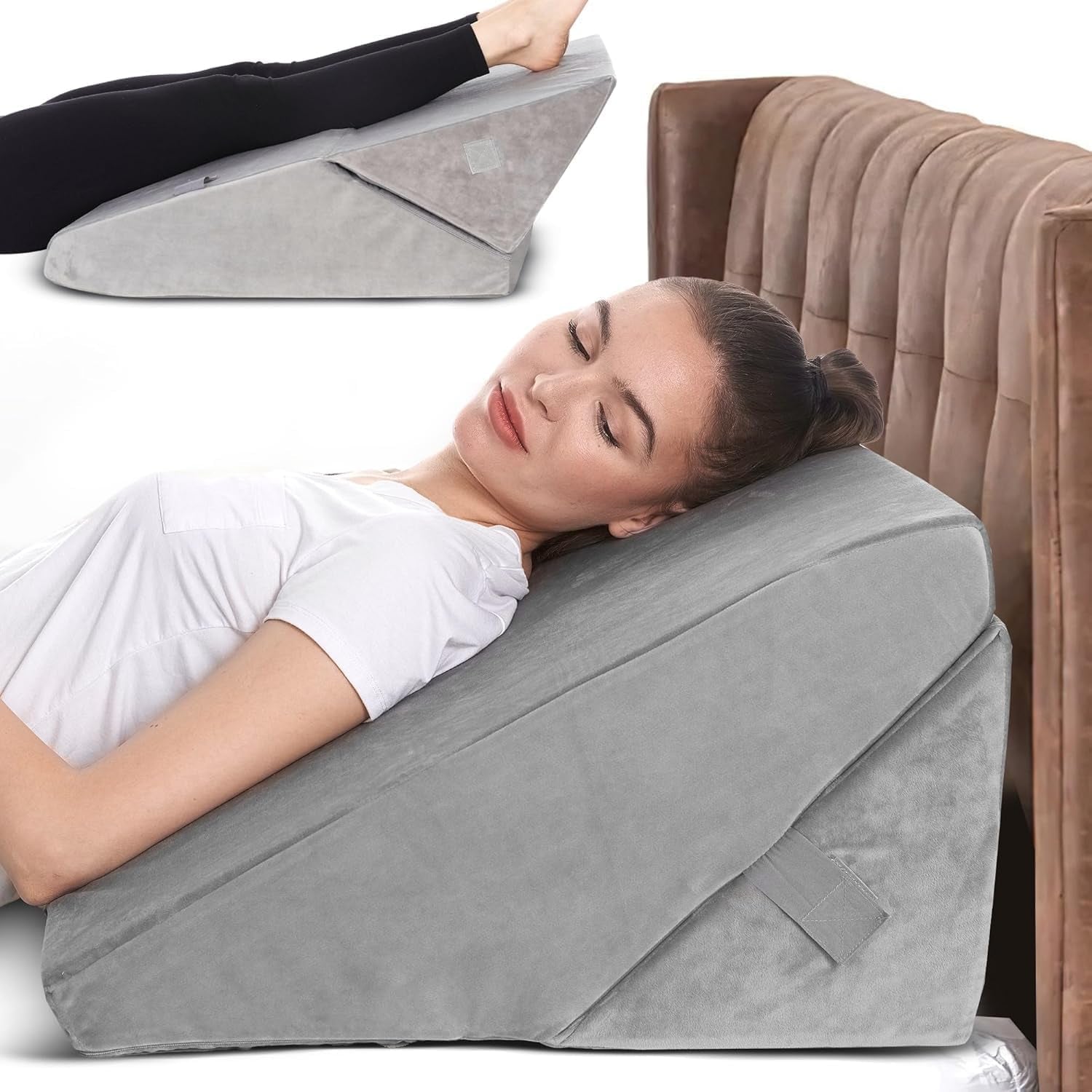 Allsett Health Adjustable Bed Wedge Pillow for Sleep Apnea, 7 in 1 Body Position