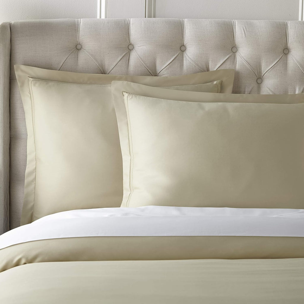 Luxury Duvet Cover Set 100% Certified Egyptian Cotton, Cool Breathable Ultra Soft Double Hem-Stitched Sateen Weave, Hidden Zipper Closure 1 Duvet Cover and 2 Pillow Shams (Tan, King)