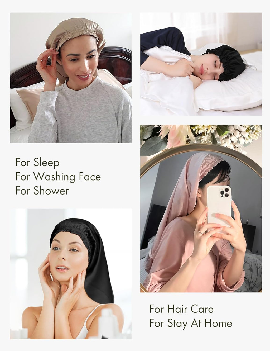 Extra Long Silk Bonnet Sleep Cap for Women Soft Adjustable Hair Bonnet for Braids,Curly,Long Hair- Soft Elastic Band, Rosy Pink