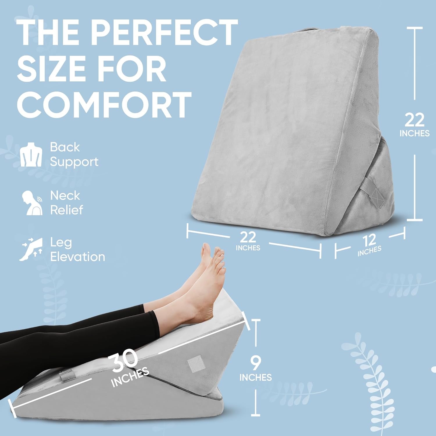 Allsett Health Adjustable Bed Wedge Pillow for Sleep Apnea, 7 in 1 Body Position