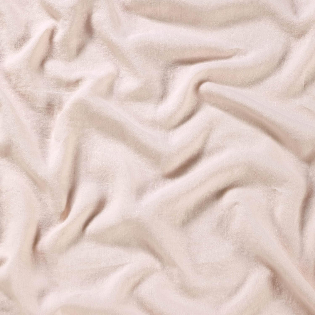 Stone Washed Organic French Linen Bed Sheet Set, GOTS Certified Organic, Best Cooling Linen Sheet Award by Sleep Foundation, 1 Flat Sheet Only (Blush, Full/Queen)