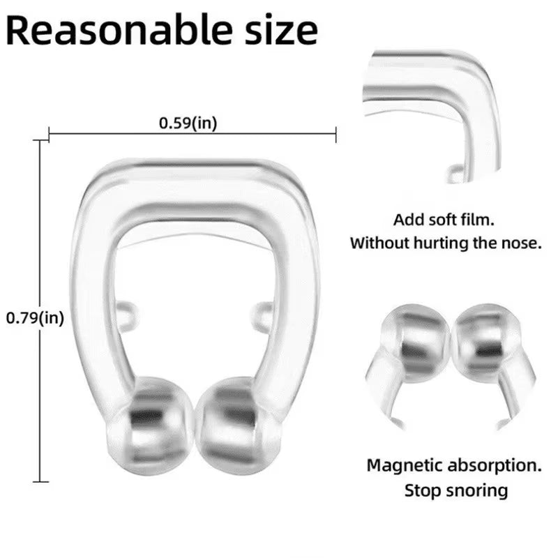 Silicone Magnetic anti Snore Stop Snoring Nose Clip Sleep Tray Sleeping Aid Apnea Guard Night Device with Case Nose Clip Men'S