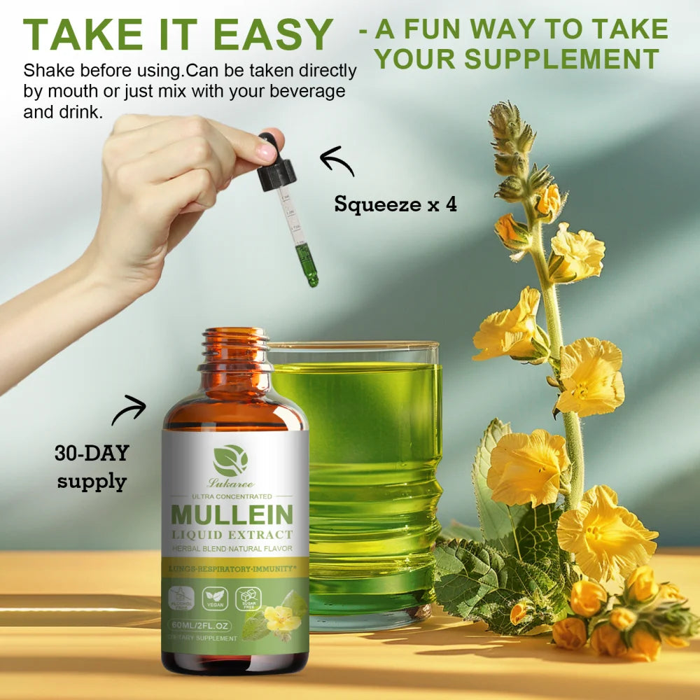 (3 Pack)Mullein Drops for Lungs 300,000‬Mg - Mullein Leaf Extract for Lungs Detox and Respiratory Lung Health - with Chlorophyll, Elderberry,Natural Herbal Supplement for Respiratory, Immune,6 OZ