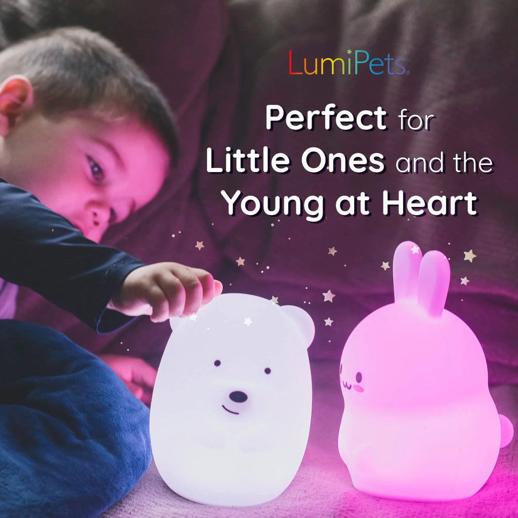 Nursery Nightlight: Bear-Shaped Baby Nightlight - Rechargeable with Remote Bed, Sleep, Crib