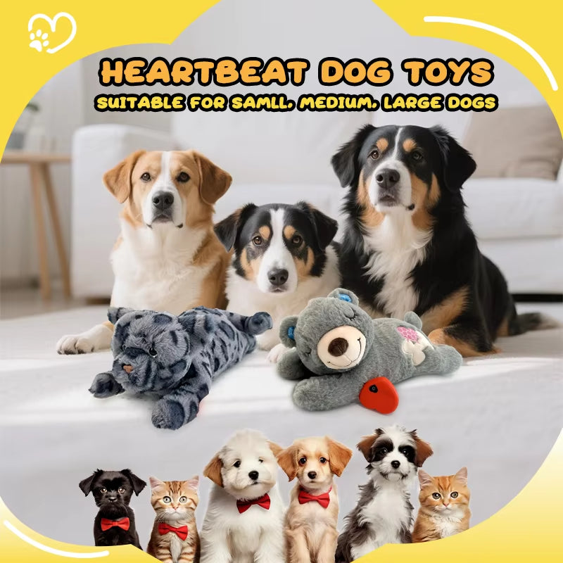 Puppy Heartbeat Dog Toys PP Cotton Stuffed Plush Dog Toy Great for Dog Sleep Aids Suitable for Small Medium and Large Dogs