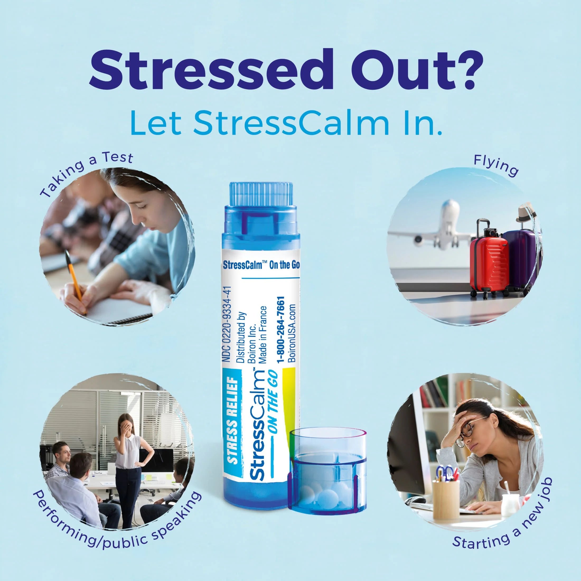 Stresscalm on the Go, Homeopathic Medicine for Stress Relief, Reduces Nervous Tension, Calms Mind & Body, 2 X 80 Pellets