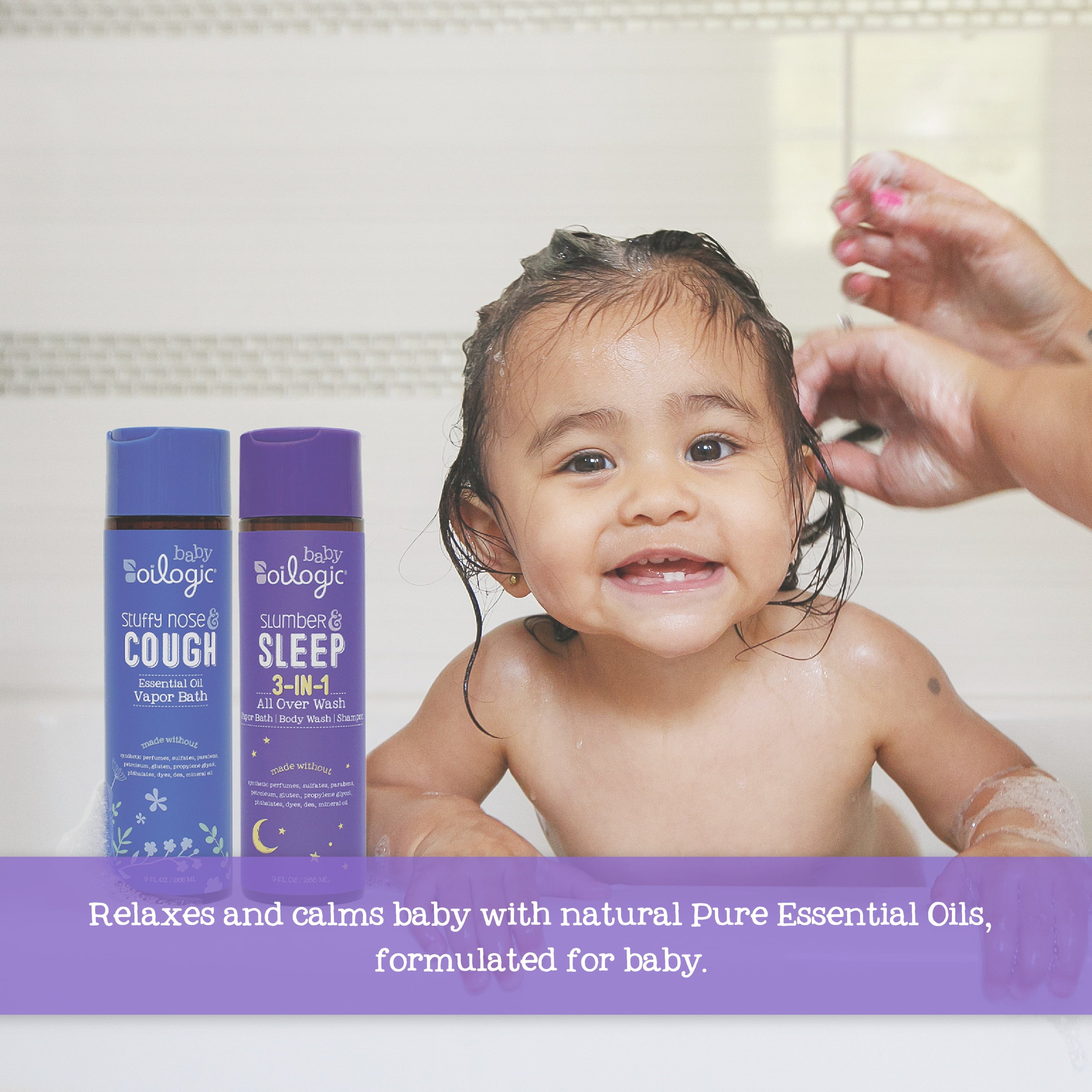 3 in 1 Slumber & Sleep Baby Safe Essential Oil Vapor Bath & Shampoo, 9 Fl Oz