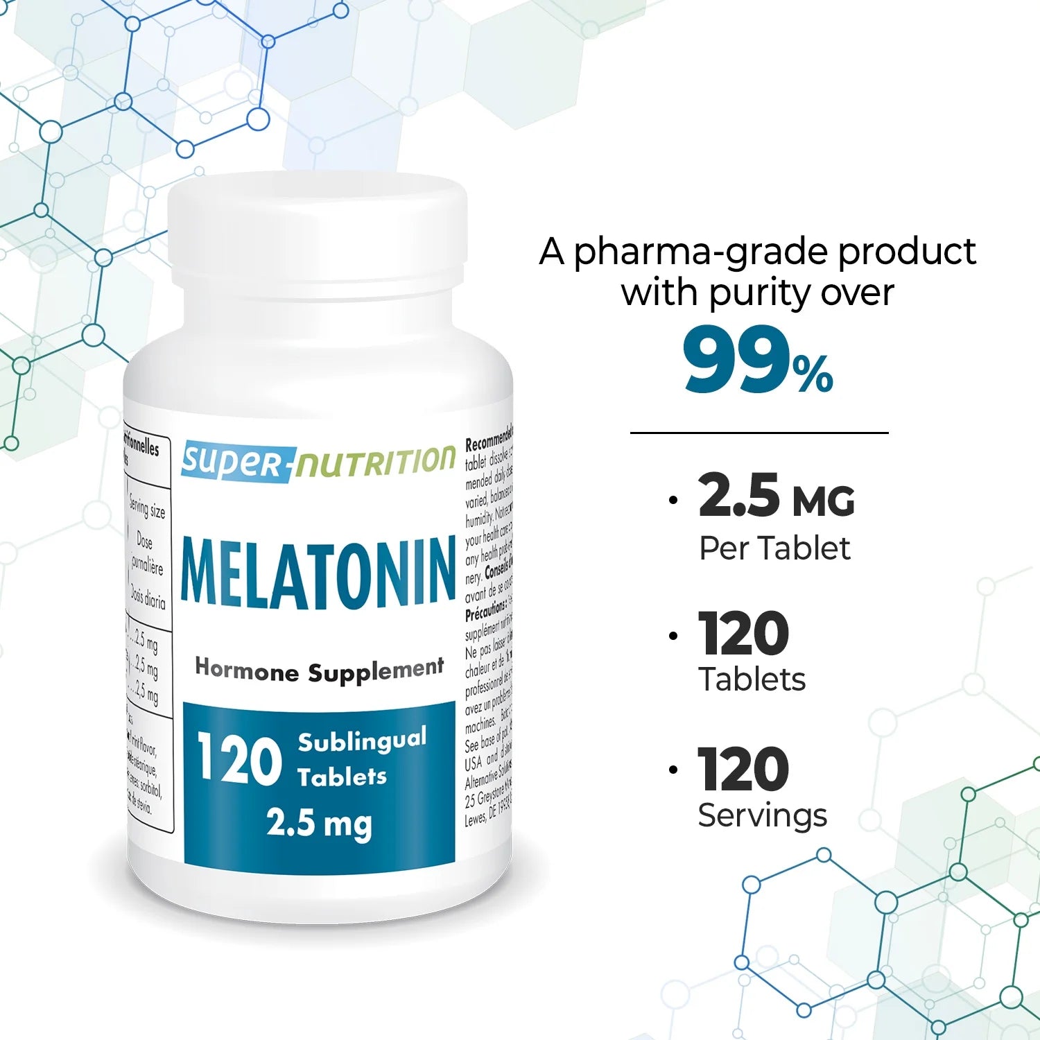 - Melatonin 2.5 Mg - Fast Acting - Sleep Aid - Dietary Supplement | Clean Label - Non-Gmo & Gluten Free - 120 Sublingual Tablets