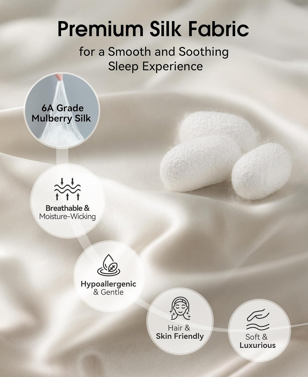 Mulberry Silk Bluetooth Sleep Mask with HD Stereo Sound, Wireless Sleep Headband Headphones for Side Sleepers, Adjustable Size, Total Light Blocking, Perfect for Travel Relaxation Sleep