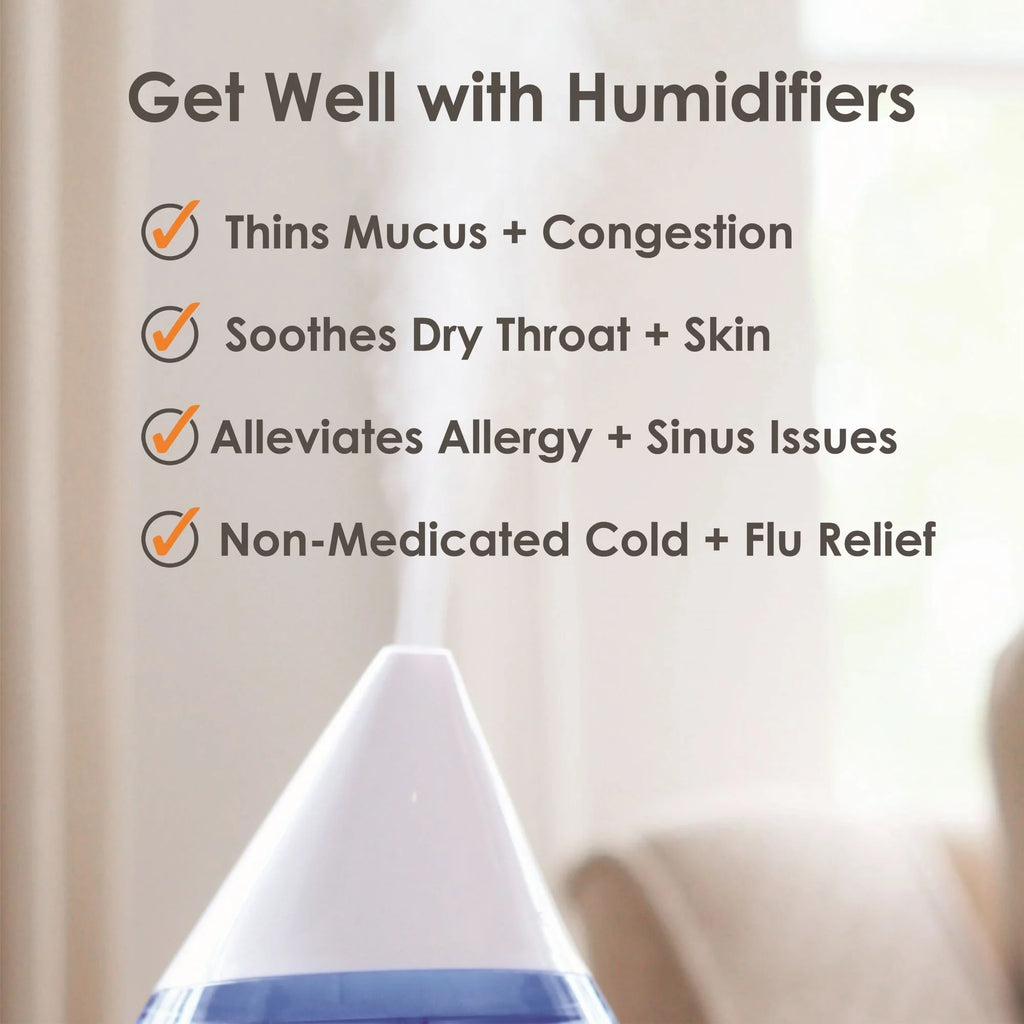 Top Fill Cool Mist Humidifier - 1 Gallon with Sleep Support Light & Essential Oil Tray