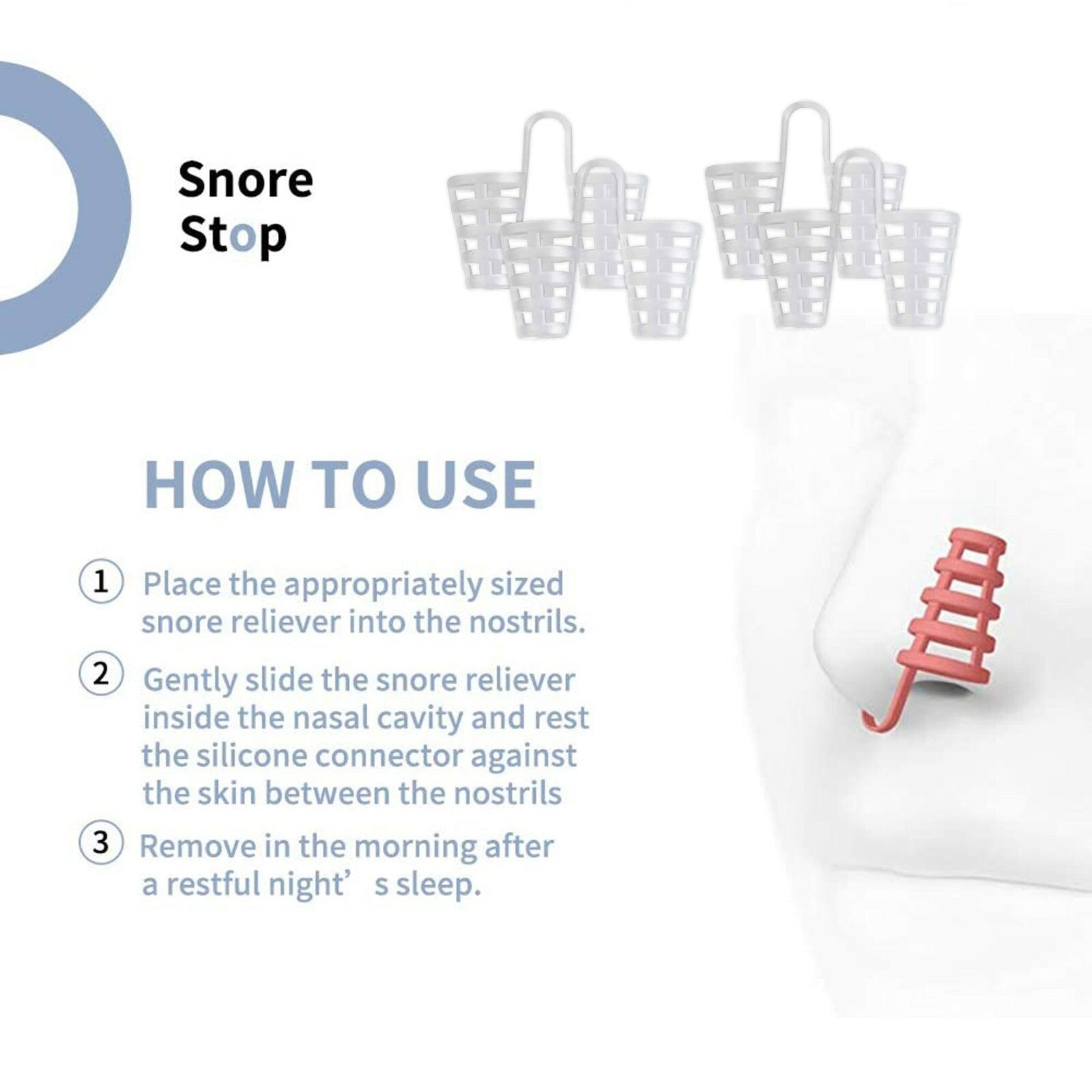 4PCS anti Snore Nose Clip Stop Snoring Stopper Device Sleep Aids Cones Vent