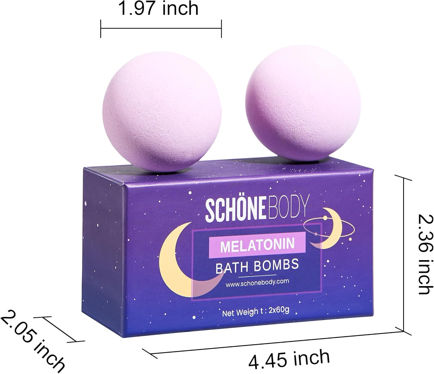 Sleep Well Melatonin Bubble Bath Bombs - Set of 2 - Bath Bomb Infused Lavender & Chamomile - Essential Luxurious Bath Additives for Dry Skin Nourishment - Elevate Your Bathing Ritual, Relaxation Set