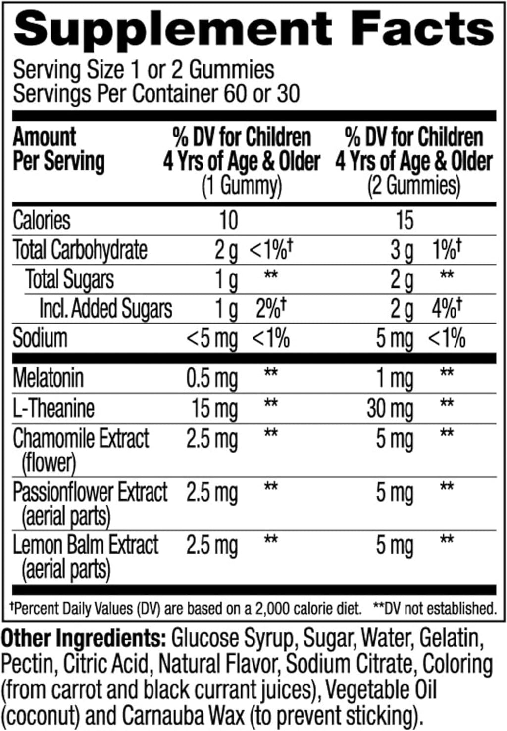 Kids Sleep Gummy, 0.5Mg Melatonin, L Theanine, Chamomile, and Lemon Balm, Childrens Chewable Supplement, Occasional Sleep Support, Raspberry - 60 Count
