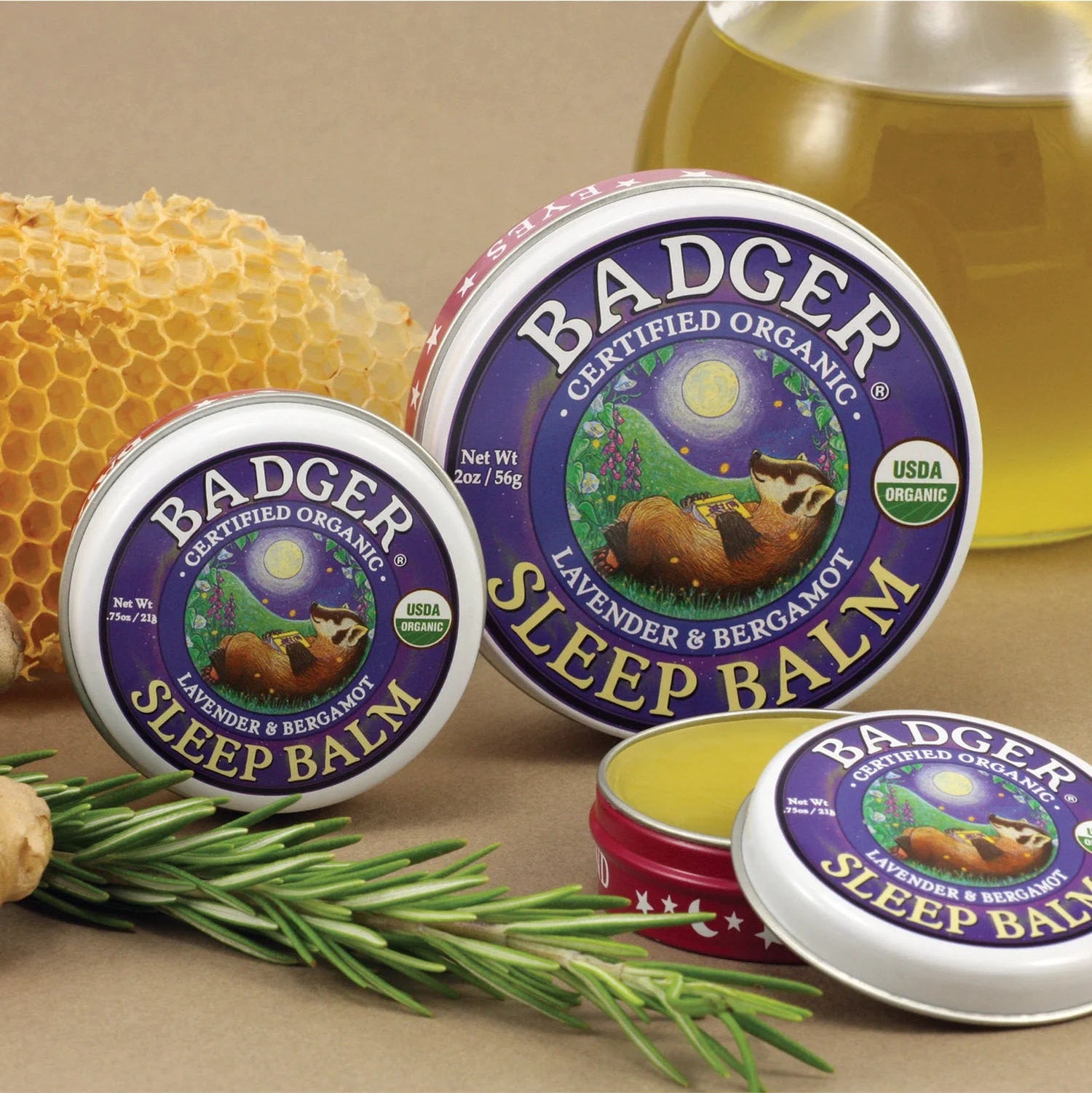 Natural Sleep Balm, Lavender and Bergamot, 0.75 Oz (2 Pack)
