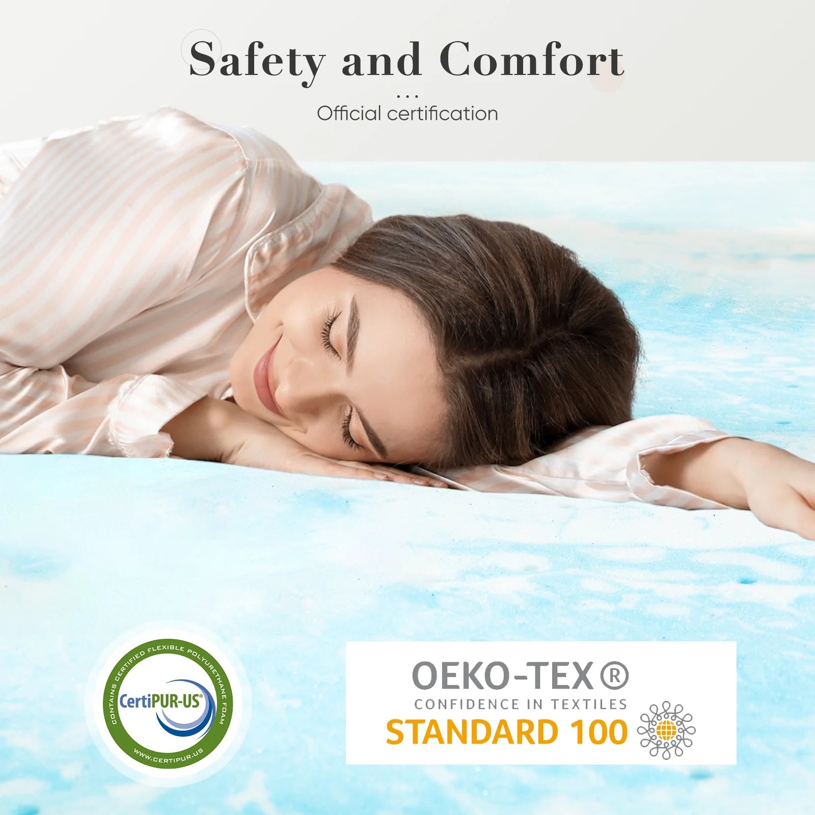 2" Cooling Gel Memory Foam Mattress Topper - Queen, Back Pain Relief, Cool Sleep